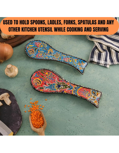 Conjunto de Soportes para Cucharas BCS 2 Piezas Cerámica 22.9x8.9cm