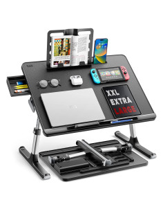 Mesa de bandeja ajustable SAIJI para laptop 60x45cm Negro