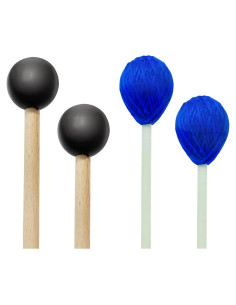 Mallets de Marimba YZNlife 2 Pares Hilo Duro y Caucho