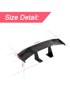 3 Alerones Mini de Coche BLAU GRUN 17 cm Fibra de Carbono 2