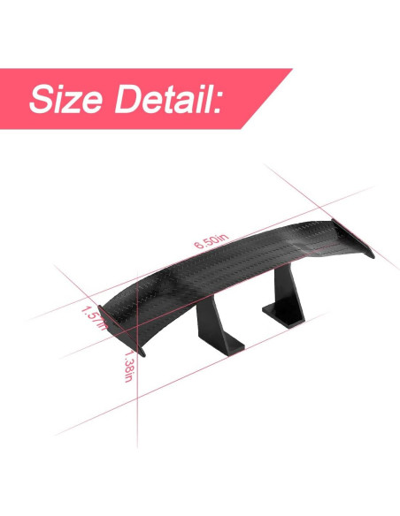 3 Alerones Mini de Coche BLAU GRUN 17 cm Fibra de Carbono