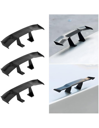 3 Alerones Mini de Coche BLAU GRUN 17 cm Fibra de Carbono