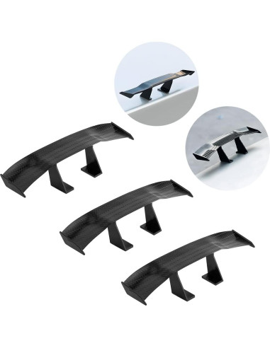 3 Alerones Mini de Coche BLAU GRUN 17 cm Fibra de Carbono