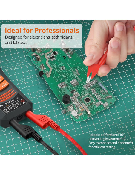 Cable de Prueba Proster 1m 15A Plátano a Cocodrilo