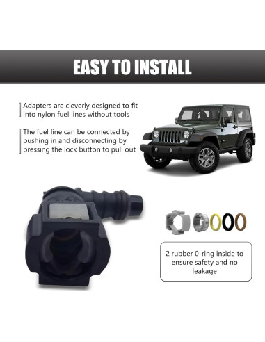 Juego de Conexión Rápida Combustible 2 PCS Waswale Negro