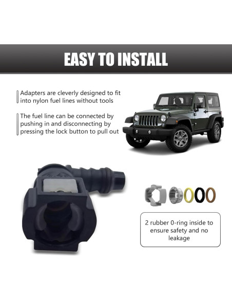 Juego de Conexión Rápida Combustible 2 PCS Waswale Negro