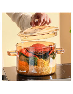 Olla de Vidrio Borosilicato Vaguelly 1500ml con Tapa