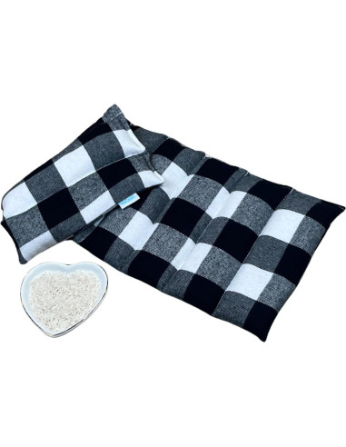 Almohadilla Térmica Microondas Home Comfort 48x18 cm Cuadros Negros