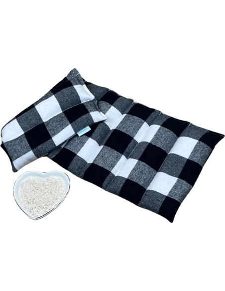 Almohadilla Térmica Microondas Home Comfort 48x18 cm Cuadros Negros