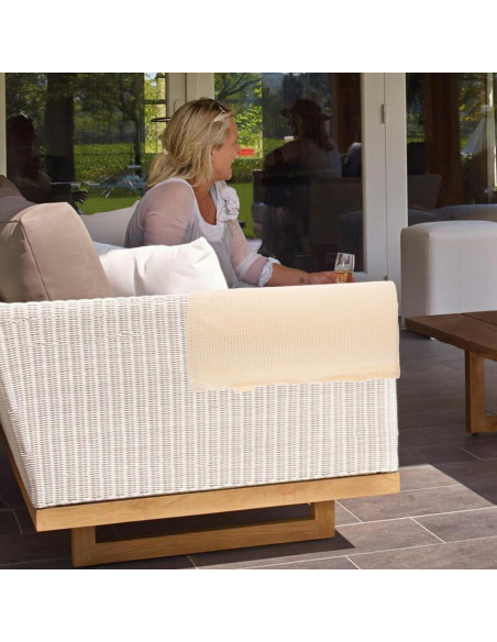 2 Fundas Elásticas para Reposabrazos Sofá HOLIDYOYO Beige