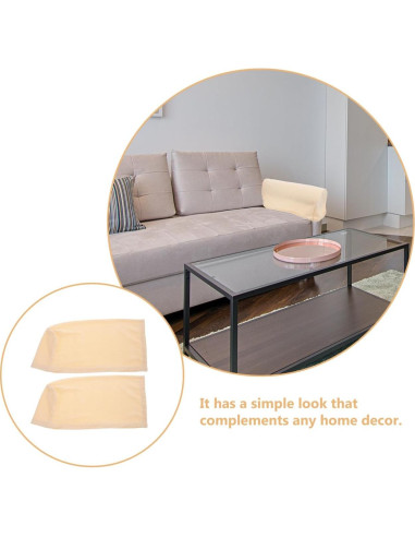 2 Fundas Elásticas para Reposabrazos Sofá HOLIDYOYO Beige