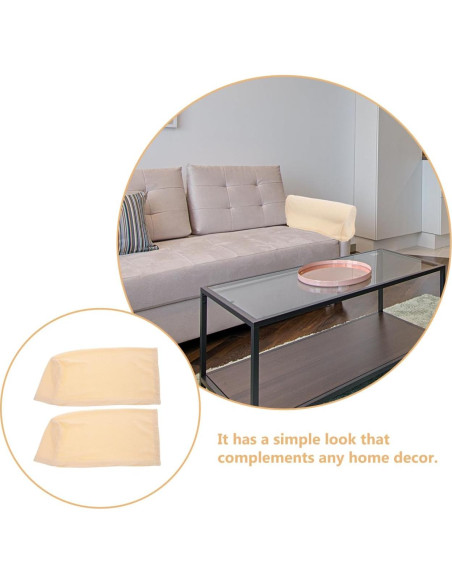 2 Fundas Elásticas para Reposabrazos Sofá HOLIDYOYO Beige