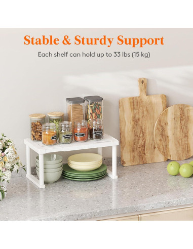 Organizador de Estante Expandible Lifewit, 2 Piezas, Blanco