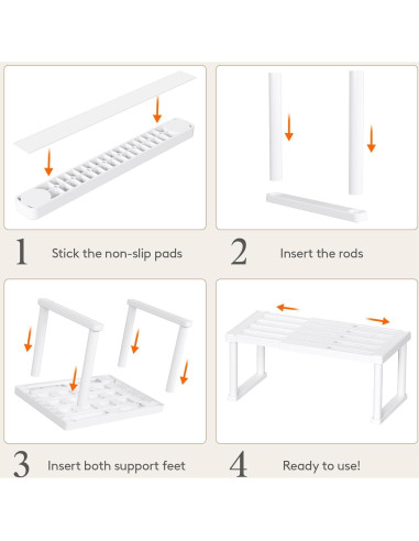 Organizador de Estante Expandible Lifewit, 2 Piezas, Blanco