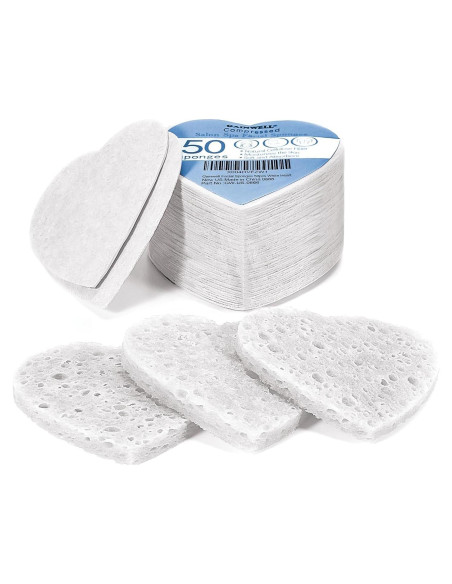 Esponjas Faciales Comprimidas Gainwell - 50 Piezas Corazón