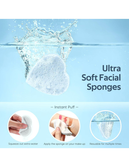 Esponjas Faciales Comprimidas Gainwell - 50 Piezas Corazón