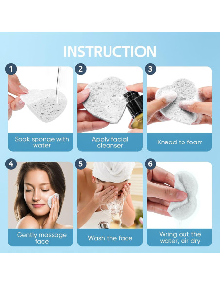 Esponjas Faciales Comprimidas Gainwell - 50 Piezas Corazón