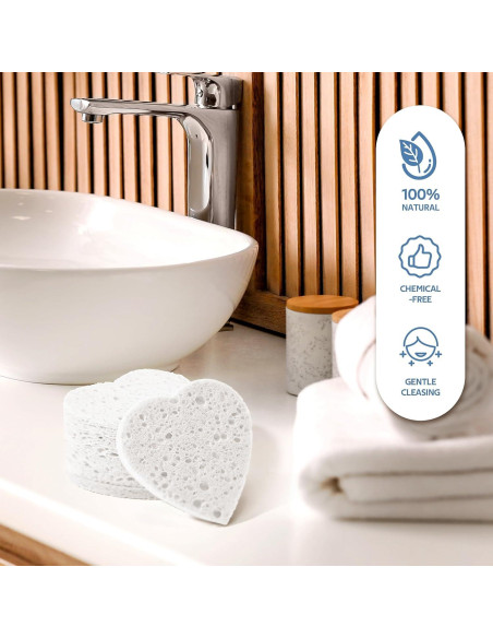 Esponjas Faciales Comprimidas Gainwell - 50 Piezas Corazón