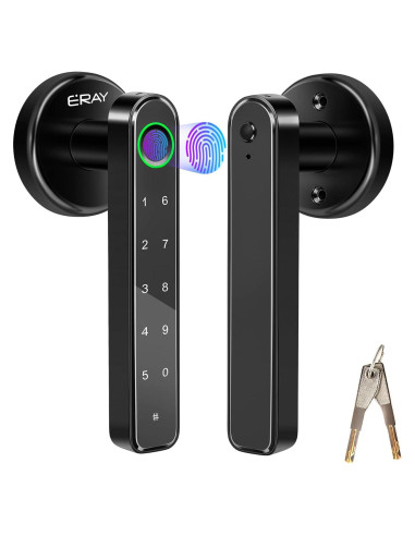 Cerradura Biométrica ERAY con Huella Dactilar y Teclado Negra