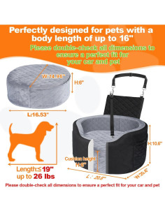 Asiento Elevador para Perros SIVEIS Negro Mediano 52x47x47cm 2