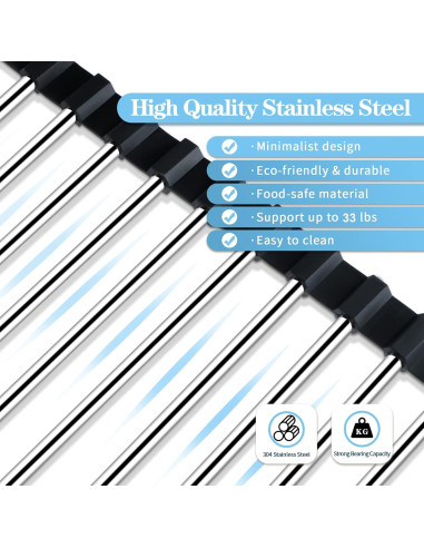 Estante de Secado de Platos Seropy 43.2x30cm Acero Inoxidable Negro