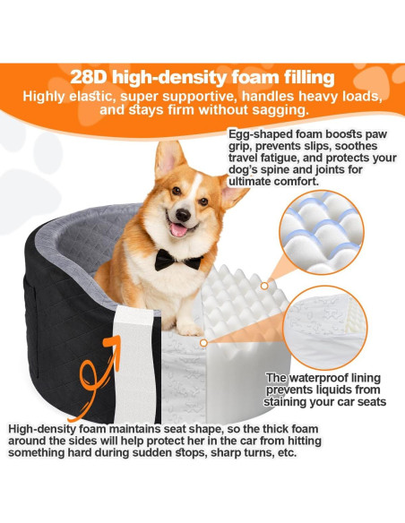 Asiento Elevador para Perros SIVEIS Negro Mediano 52x47x47cm