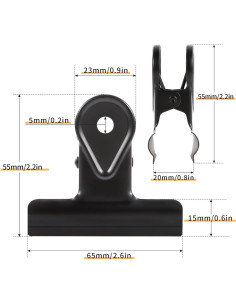 Clips de Bulldog SIAMESE 4 Pcs 65mm Metal Negro para Sellado 2