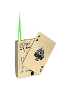 Encendedor Jet Torch LAOKSFZ Llama Verde Recargable Metal