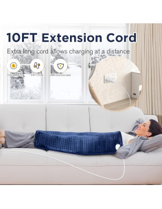 Almohadilla Térmica Eléctrica Nalone XXXL 40x84cm 6 Niveles Azul 2