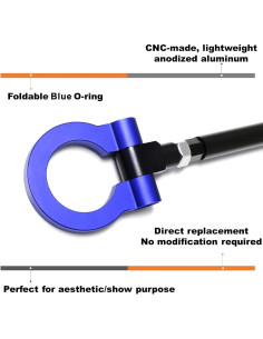 Anilla de Remolque Azul iJDMTOY para Toyota C-HR y Corolla 2