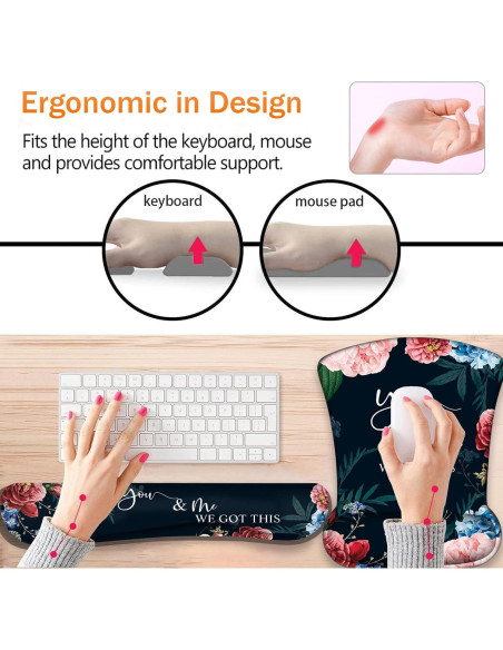 Juego de Alfombrillas Ergonómicas FOKBVNFLL con Reposamuñecas