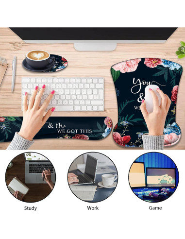 Juego de Alfombrillas Ergonómicas FOKBVNFLL con Reposamuñecas