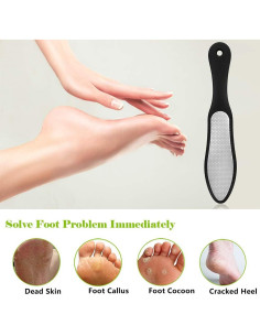 Lima de Pedicura BEZOX Doble Cara Acero Inoxidable 26cm 2