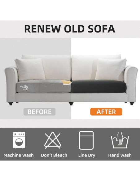 Fundas de Cojines de Sofá YISUN 2 Piezas Impermeables 61cm