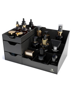 Organizador de Tocador Grande Negro Uncluttered Designs - Cajones Profundos para Cosméticos