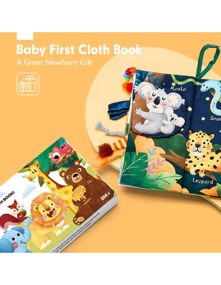 Libro Táctil para Bebés Hahaland 0-12 Meses - Colores Brillantes