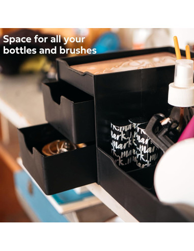 Organizador de Tocador Grande Negro Uncluttered Designs - Cajones Profundos para Cosméticos
