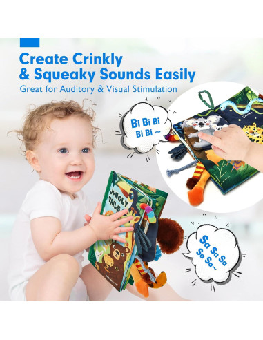 Libro Táctil para Bebés Hahaland 0-12 Meses - Colores Brillantes