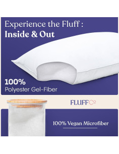 Juego de 2 almohadas King FluffCo alternativas a plumas 2