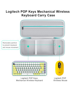 Funda Dura de Transporte Elonbo para Teclado Logitech POP Keys 2