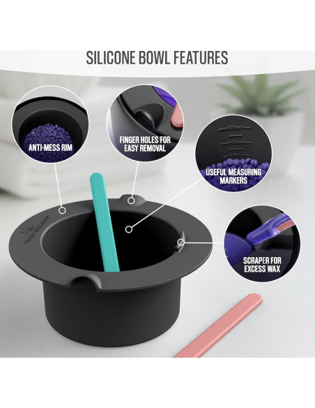 Forro de silicona para calentador de cera Tress Wellness - Negro