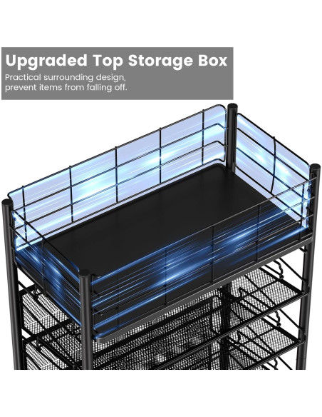 Carro de Archivos Rodante Shrivee 6 Niveles Negro 41.4x23.5x76.7cm