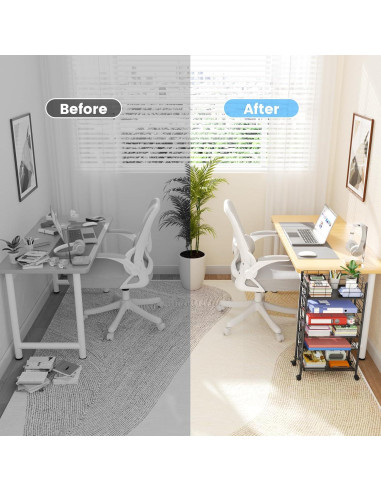 Carro de Archivos Rodante Shrivee 6 Niveles Negro 41.4x23.5x76.7cm