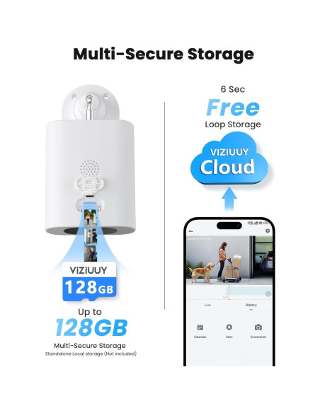 Cámara Solar Inalámbrica VIZIUUY 2K con Visión Nocturna