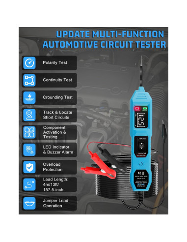 Probador de Circuito Automotriz Multifuncional Invtux 3.5-36V