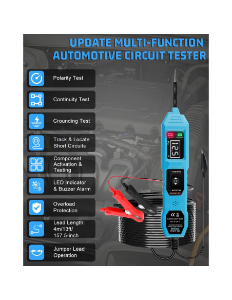 Probador de Circuito Automotriz Multifuncional Invtux 3.5-36V
