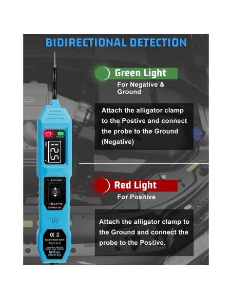 Probador de Circuito Automotriz Multifuncional Invtux 3.5-36V