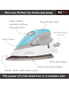 Mini Plancha de Vapor Oliso M2 Pro 1000W Doble Voltaje Cerámica 2