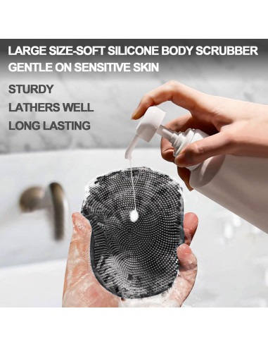 Cepillo de Baño de Silicona COLGEIFY Grande con Ventosa