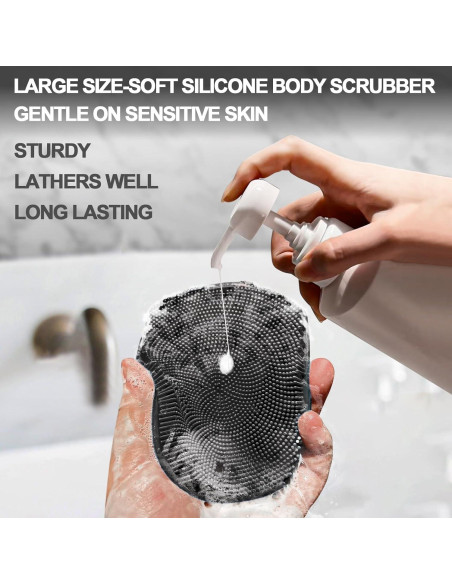 Cepillo de Baño de Silicona COLGEIFY Grande con Ventosa